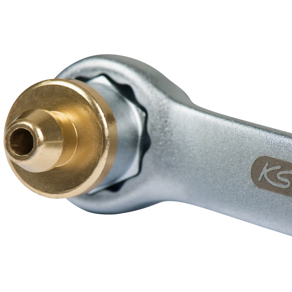 KS Tools Bremsen-Entlüftungsschlüssel, extra kurz, 7 mm, grün