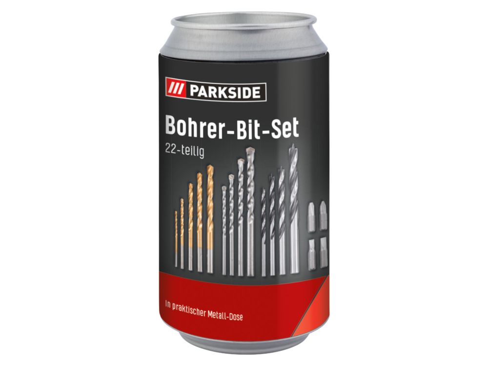 Metalldose (100351277) ▻ in PARKSIDE Toolbrothers | praktischer Bohrer-Bit-Set, ab 9,49€ 22-teilig,