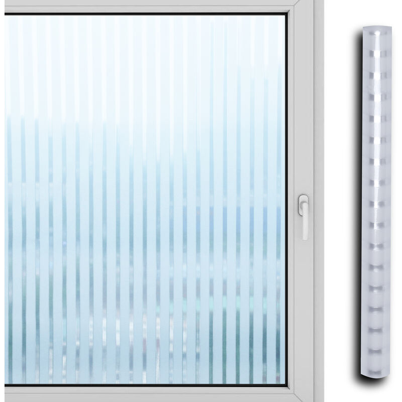 ▻ Sichtschutzfolie 3D Bad 90*200cm Sichtschutz Spiegelfolie Streifen  Fensterfolie Selbstklebend - Weiß - Tolletour ab 46,99€