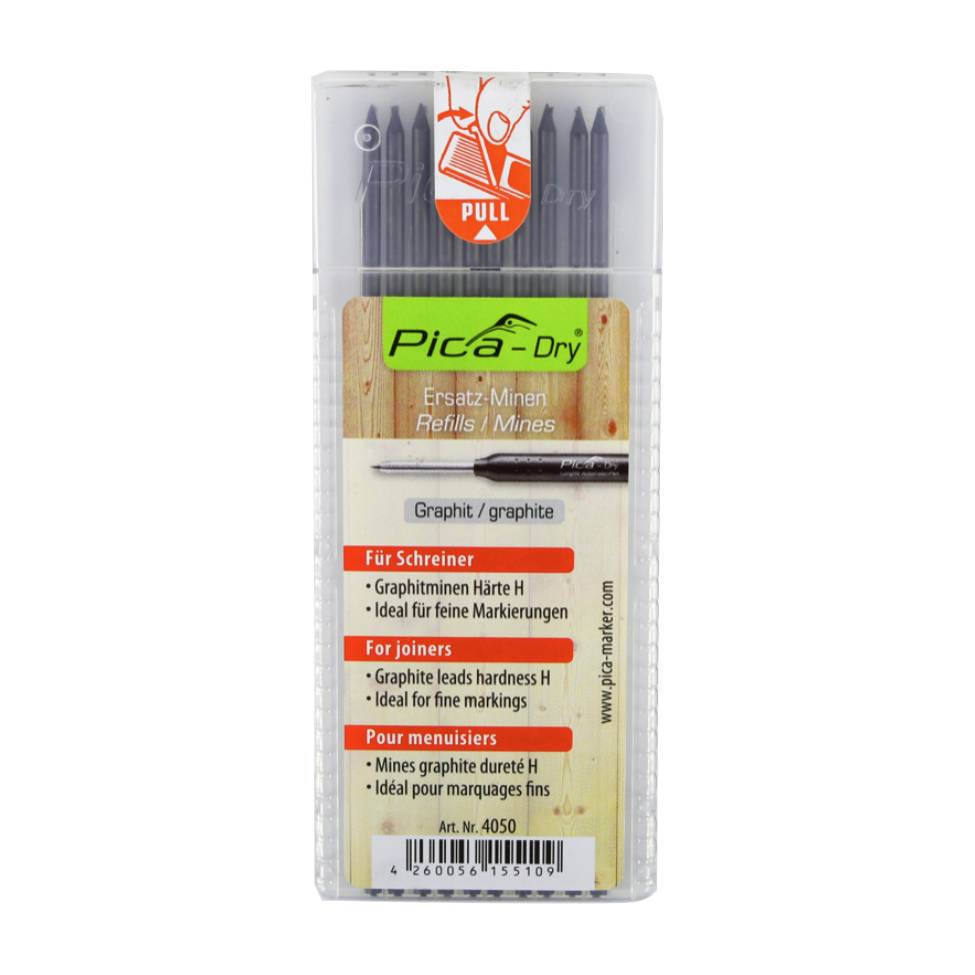 Pica Dry – Pack of 10 Graphite H Leads (with Blister Pack)