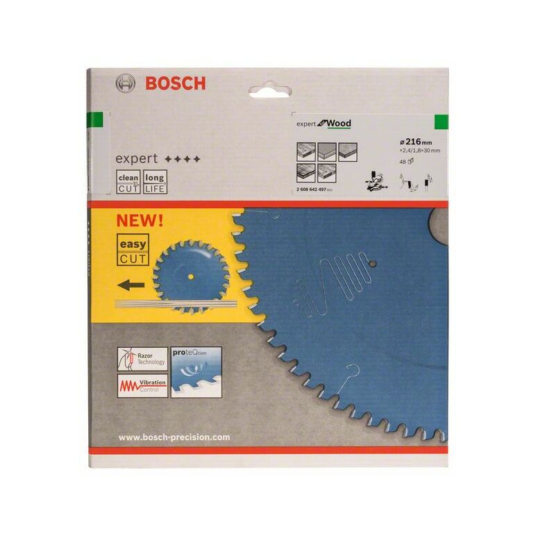 BOSCH Expert for Wood Kreissägeblatt  D.216mm Bohr-D.30mm Schnitt-B.2,4mm 40Zähn 
